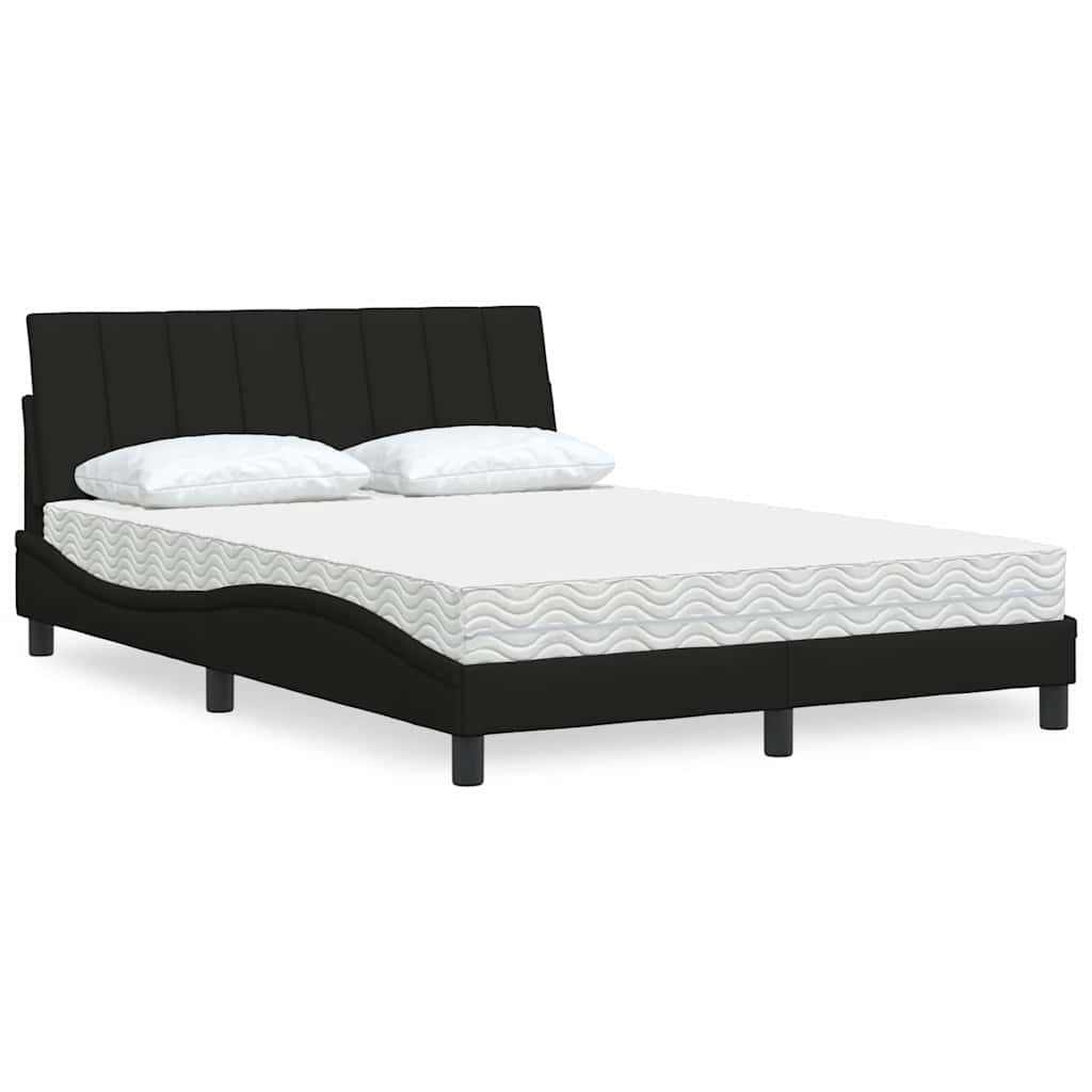 Bed With Mattress &amp;quot;Hanko&amp;quot; Cream Fabric