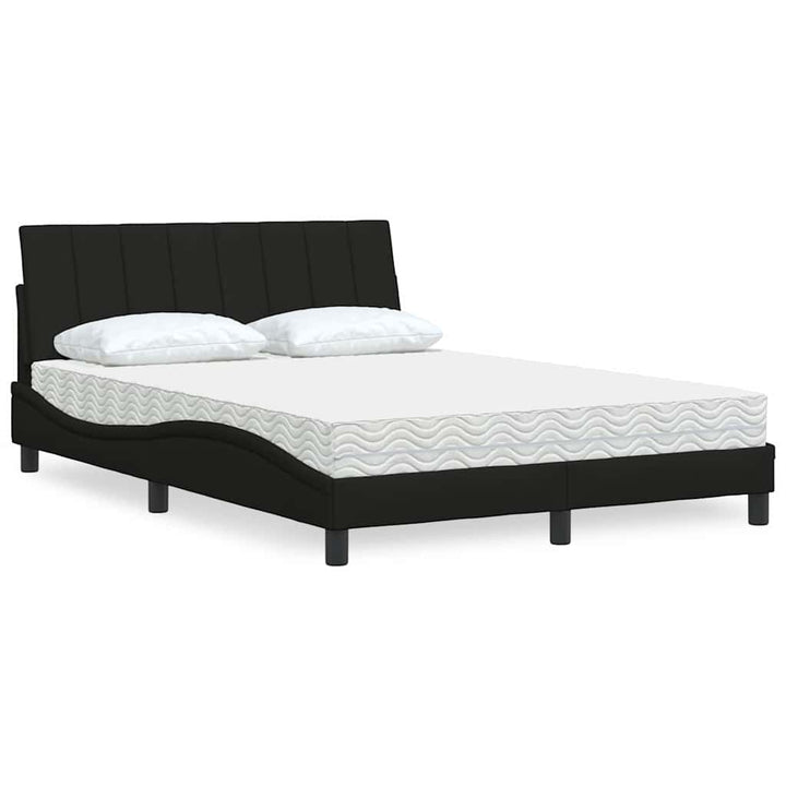Bed With Mattress &amp;quot;Hanko&amp;quot; Cream Fabric
