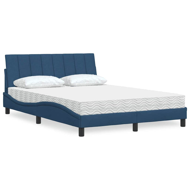 Bed With Mattress &amp;quot;Hanko&amp;quot; Cream Fabric