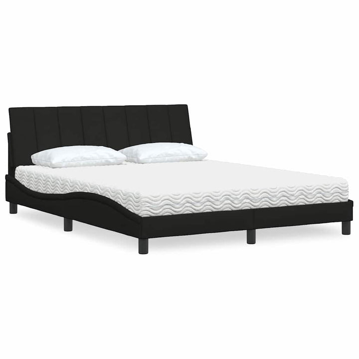 Bed With Mattress &amp;quot;Hanko&amp;quot; Cream Fabric