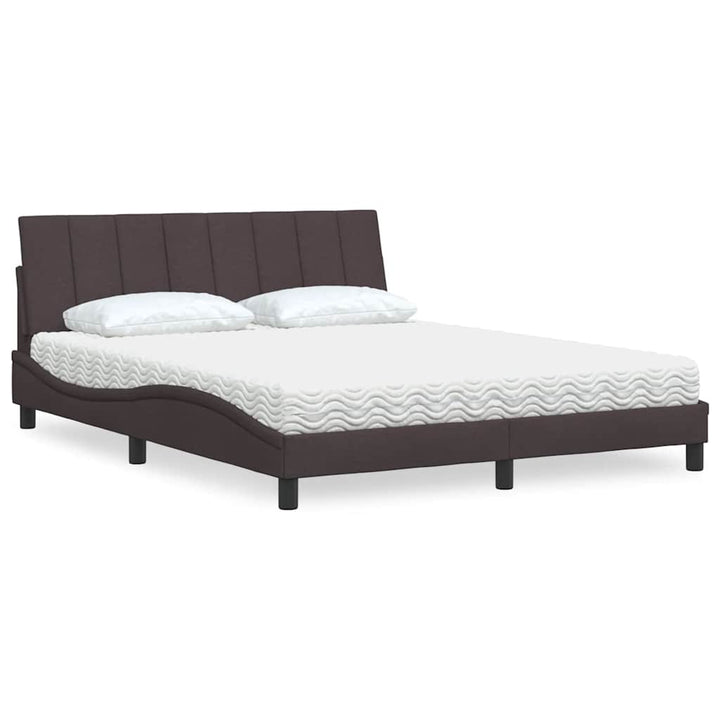Bed With Mattress &amp;quot;Hanko&amp;quot; Cream Fabric