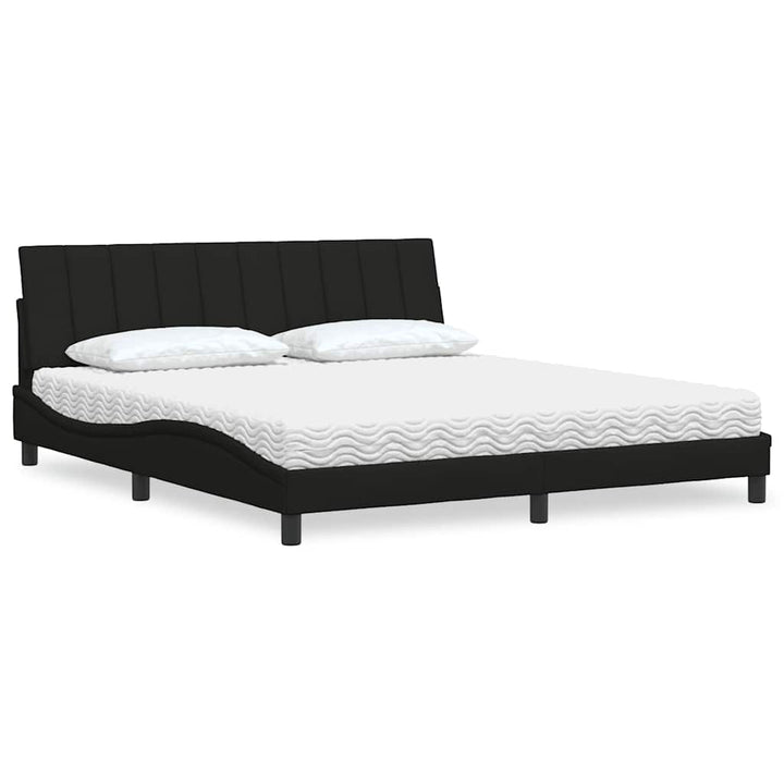 Bed With Mattress &amp;quot;Hanko&amp;quot; Cream Fabric