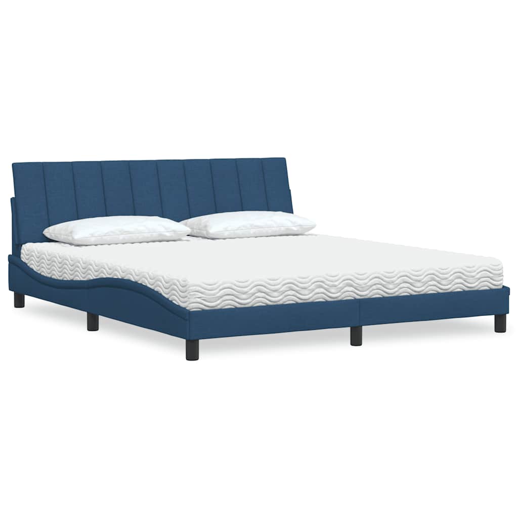 Bed With Mattress &amp;quot;Hanko&amp;quot; Cream Fabric