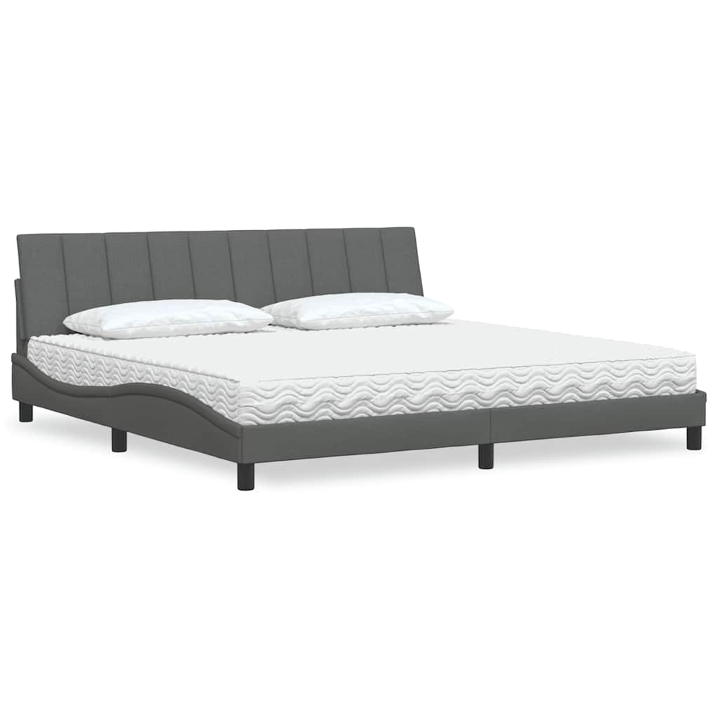 Bed With Mattress &amp;quot;Hanko&amp;quot; Cream Fabric