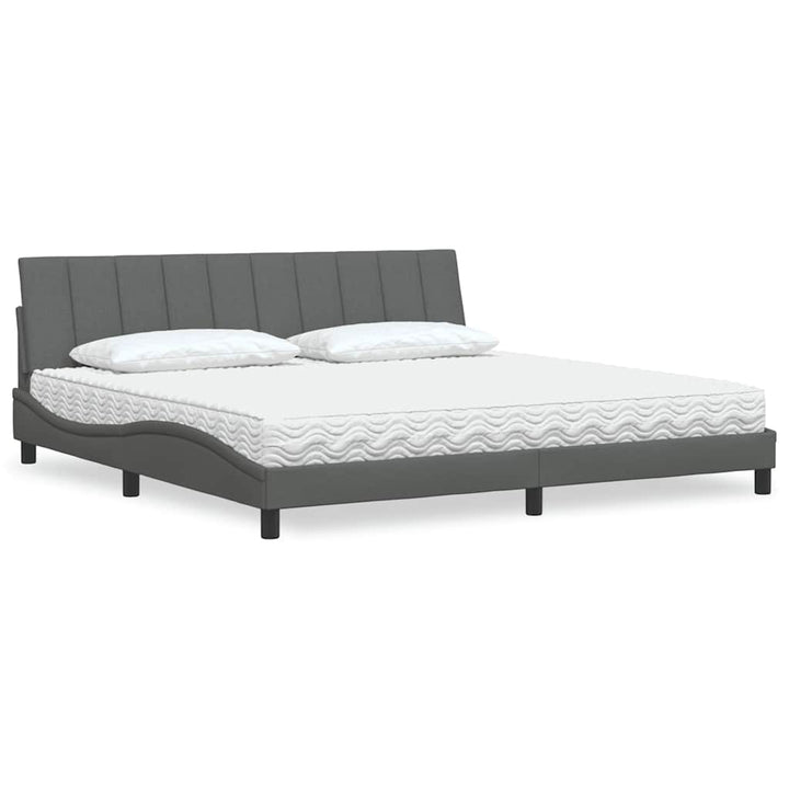 Bed With Mattress &amp;quot;Hanko&amp;quot; Cream Fabric