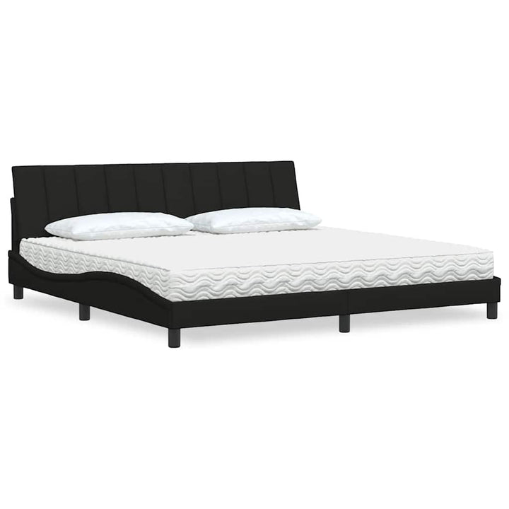 Bed With Mattress &amp;quot;Hanko&amp;quot; Cream Fabric