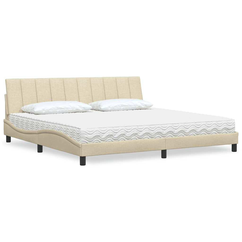 Bed With Mattress &amp;quot;Hanko&amp;quot; Blue Fabric