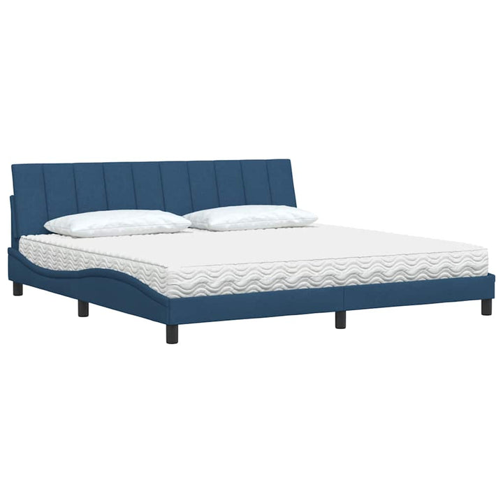 Bed With Mattress &amp;quot;Hanko&amp;quot; Blue Fabric