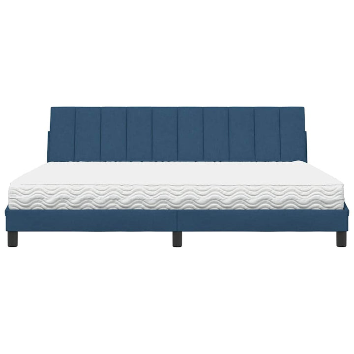 Bed With Mattress &amp;quot;Hanko&amp;quot; Blue Fabric