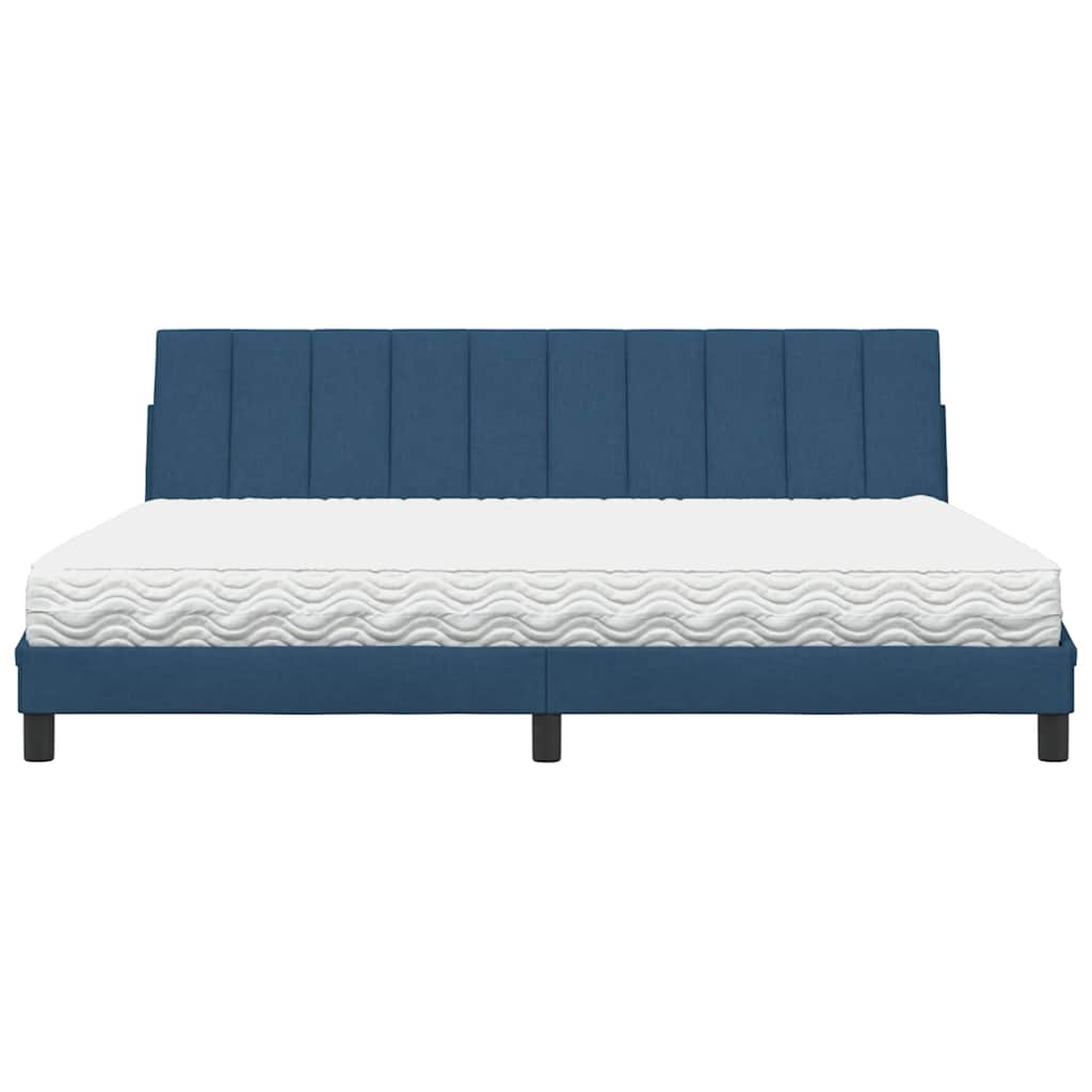 Bed With Mattress &amp;quot;Hanko&amp;quot; Blue Fabric