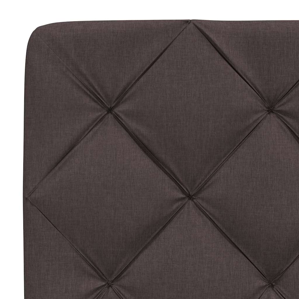 Bed Frame Without Mattress Dark Brown Fabric