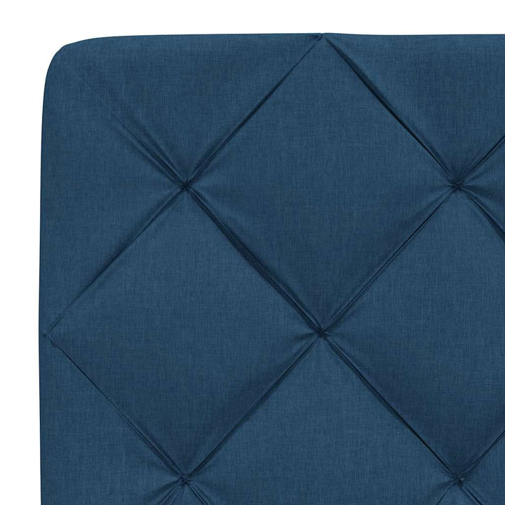 Bed Frame With Led Without Mattress Blue Fabric