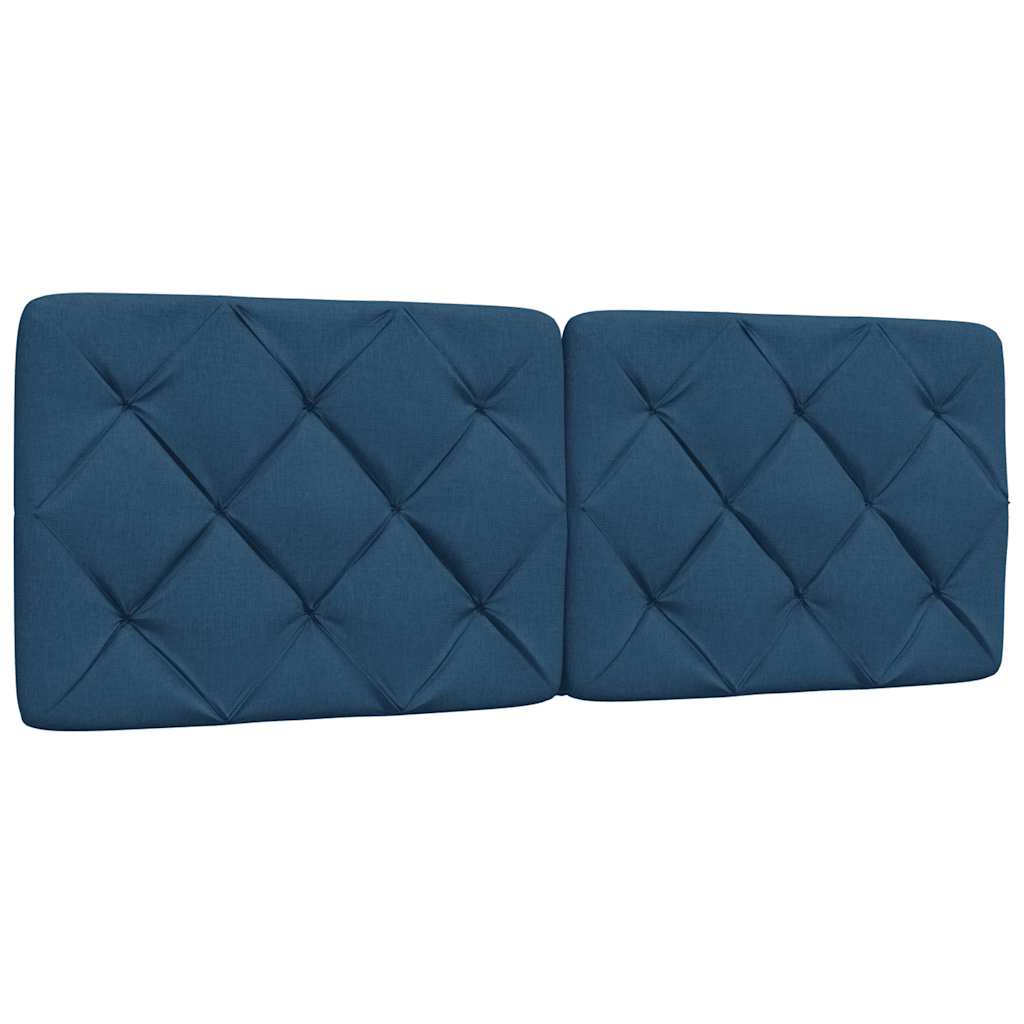 Bed Frame With Led Without Mattress Blue Fabric