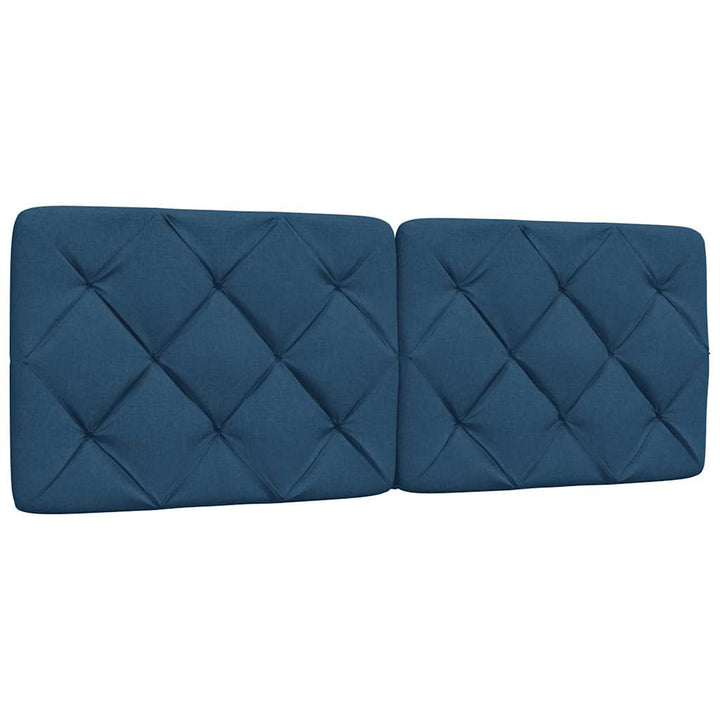 Bed Frame With Led Without Mattress Blue Fabric