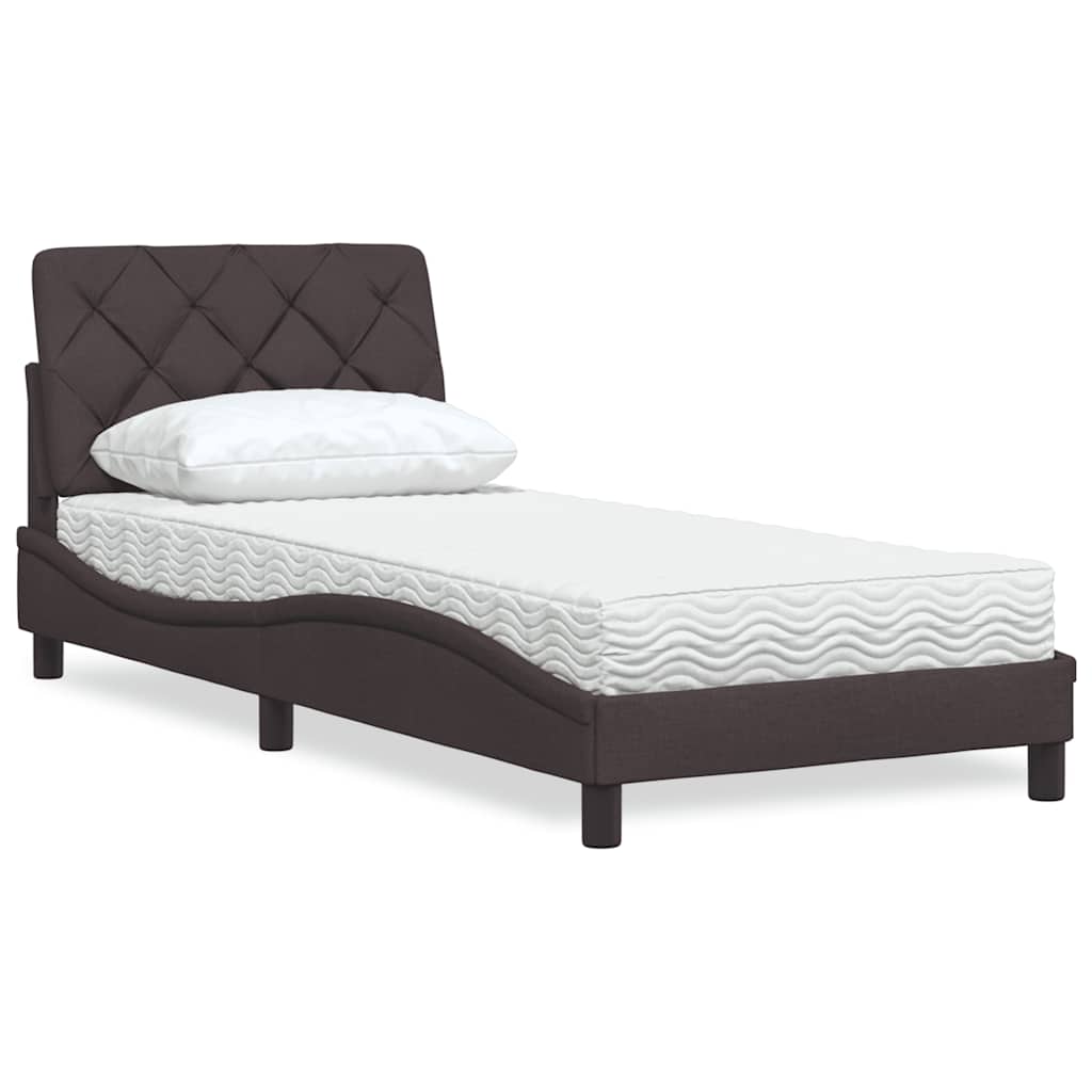 Bed With Mattress Blue Fabric