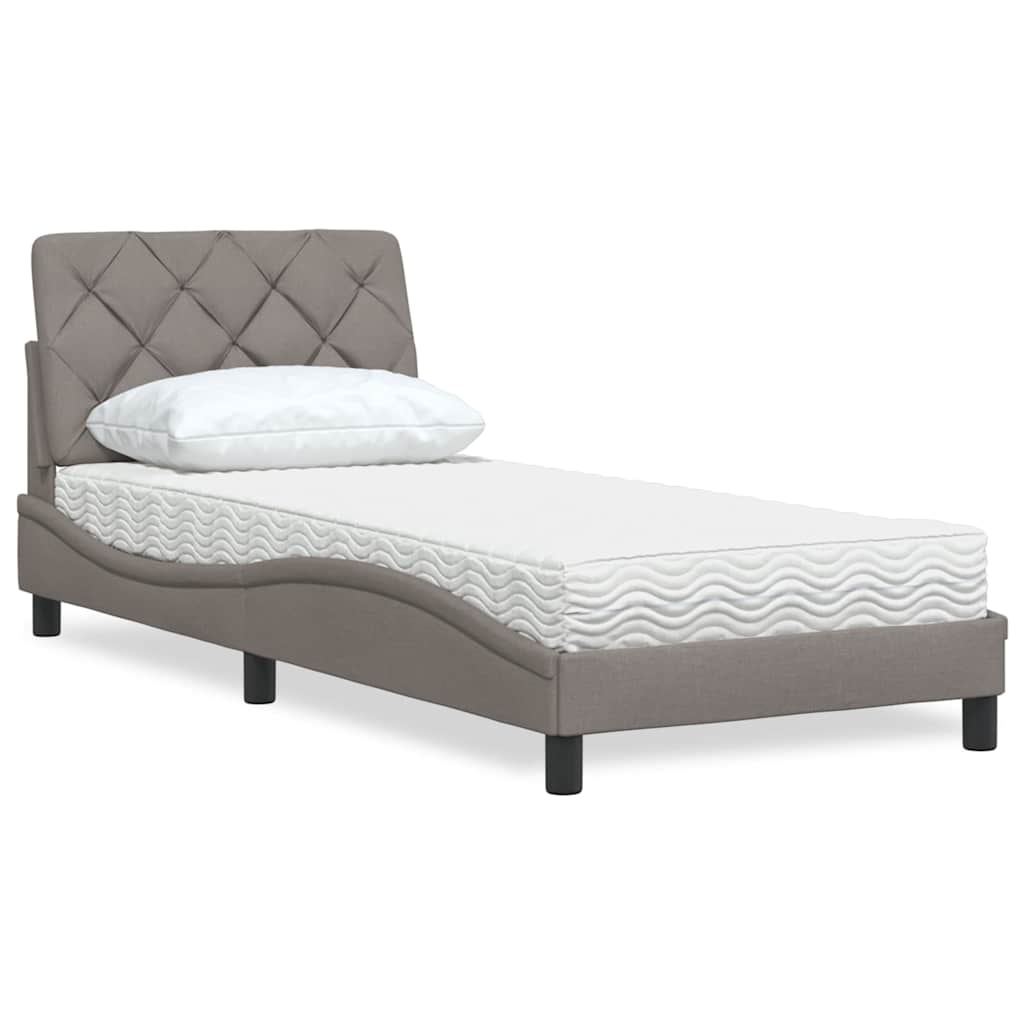Bed With Mattress Blue Fabric
