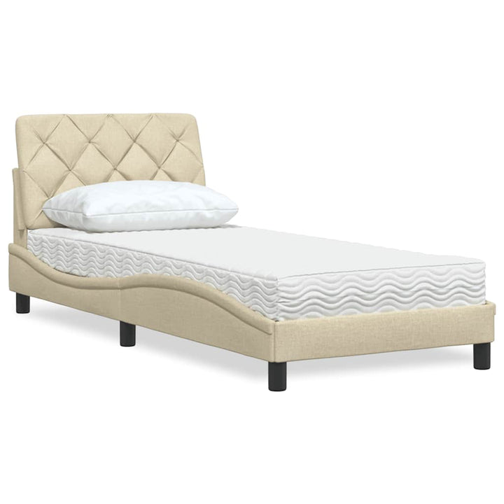 Bed With Mattress Blue Fabric