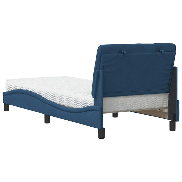 Bed With Mattress Blue Fabric