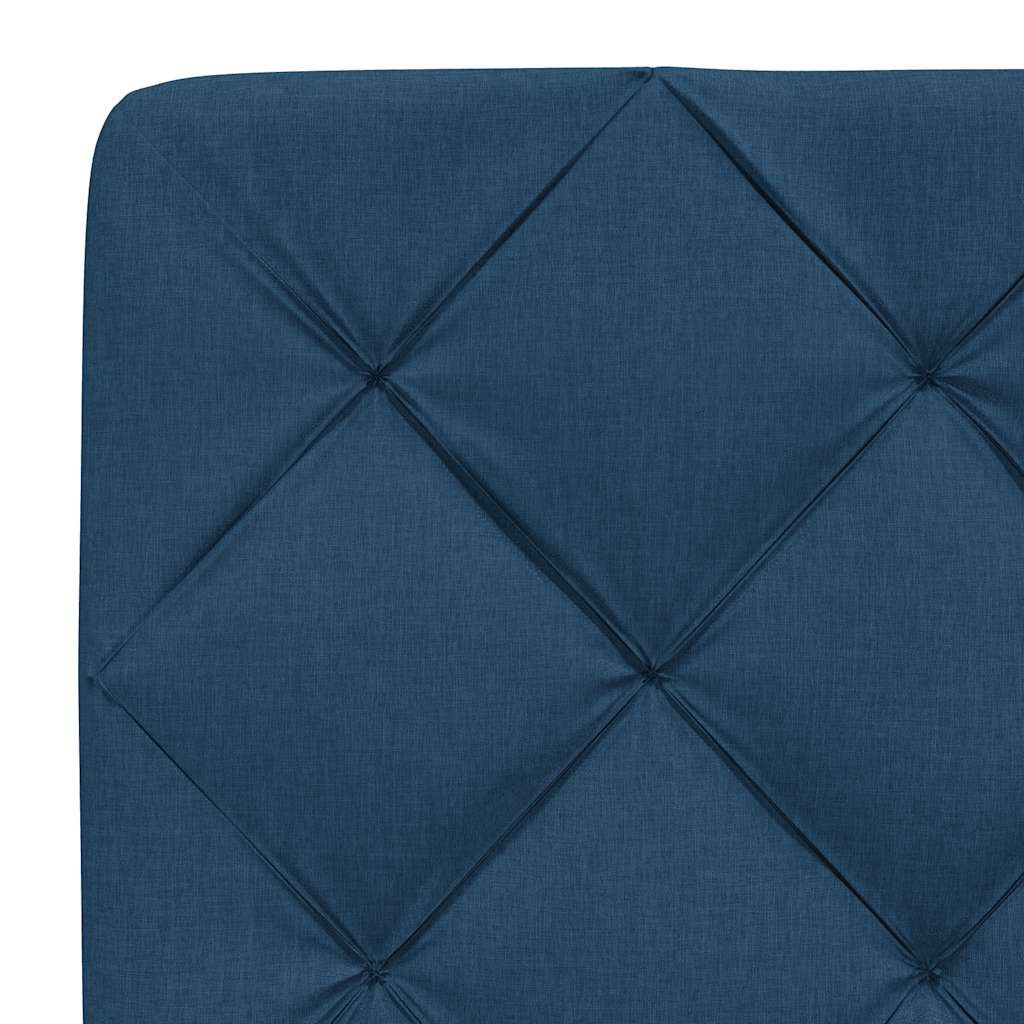 Bed With Mattress Blue Fabric