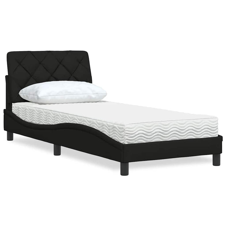 Bed With Mattress Blue Fabric