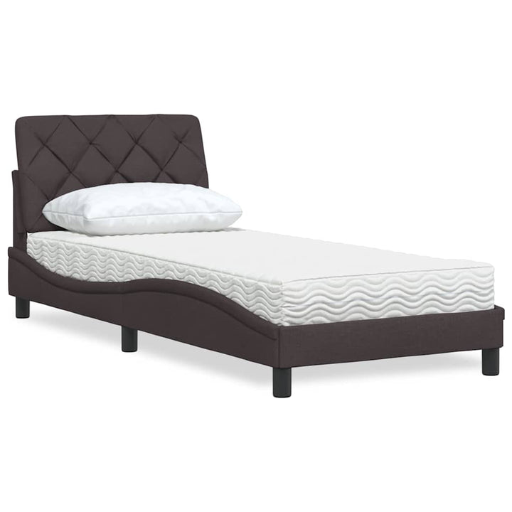 Bed With Mattress Blue Fabric