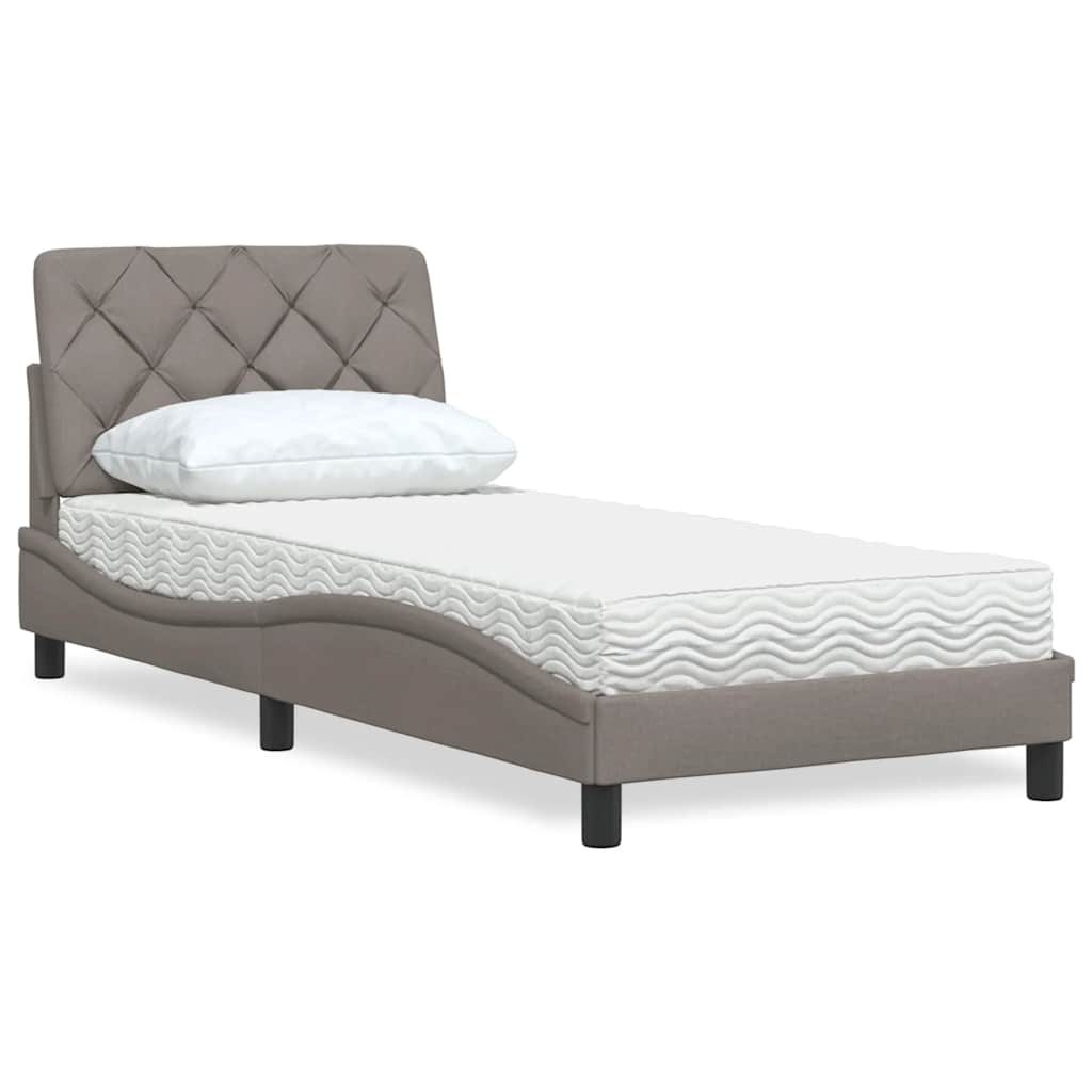 Bed With Mattress Blue Fabric