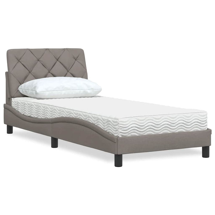 Bed With Mattress Blue Fabric