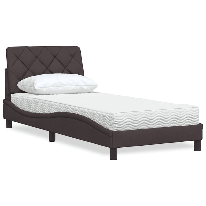 Bed With Mattress Blue Fabric