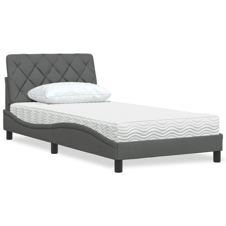 Bed With Mattress Blue Fabric