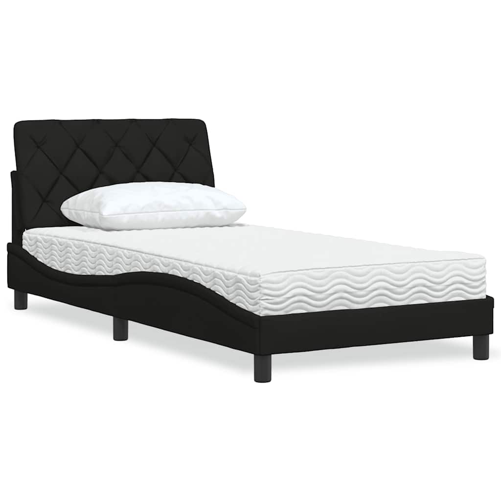 Bed With Mattress Blue Fabric