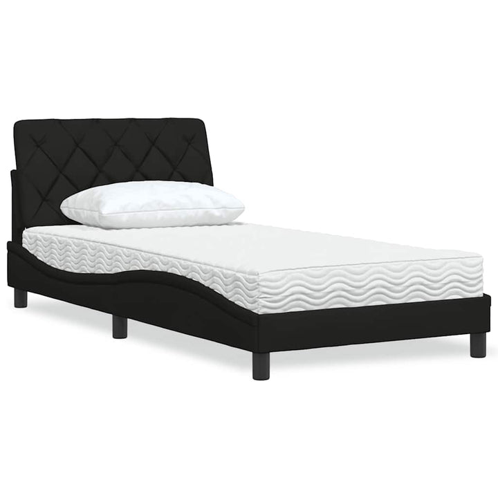 Bed With Mattress Blue Fabric