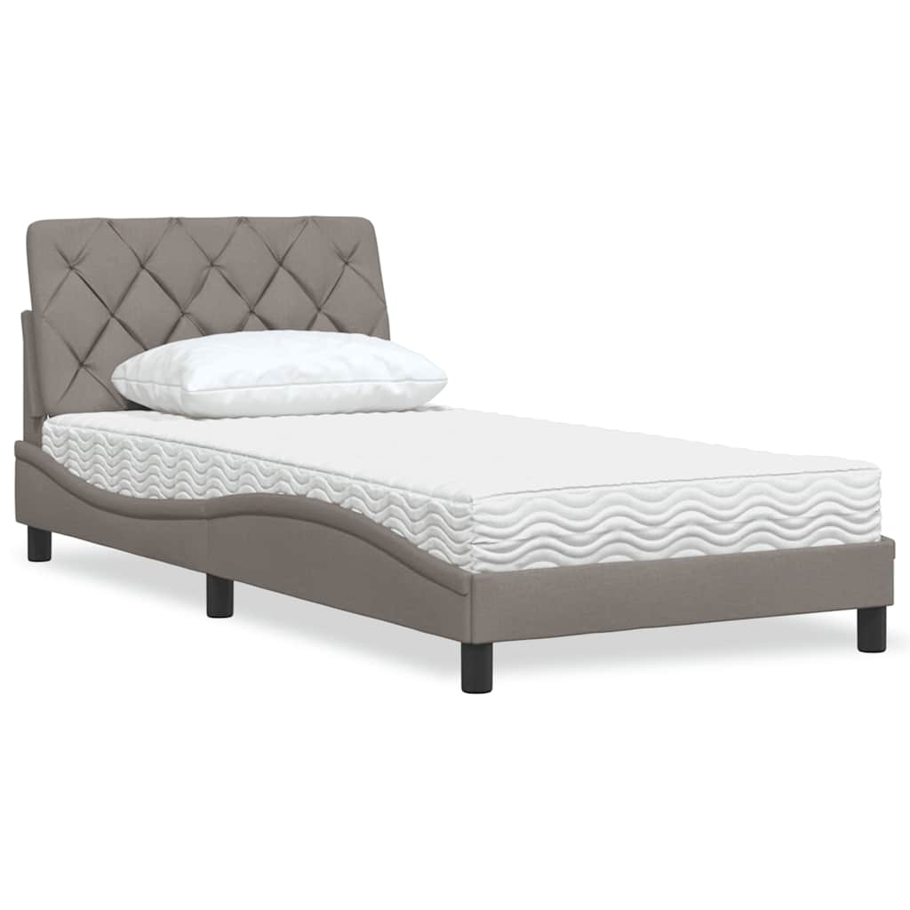 Bed With Mattress Blue Fabric