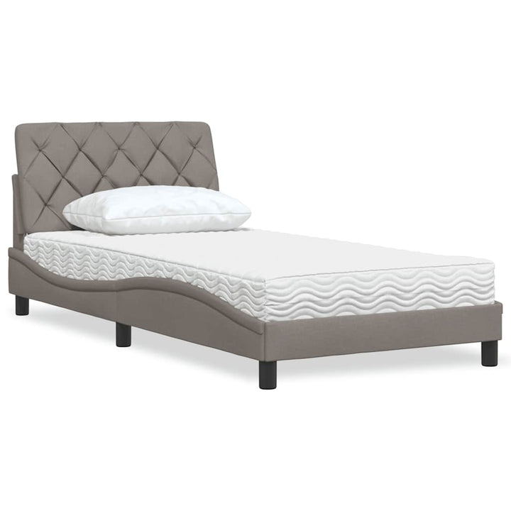 Bed With Mattress Blue Fabric