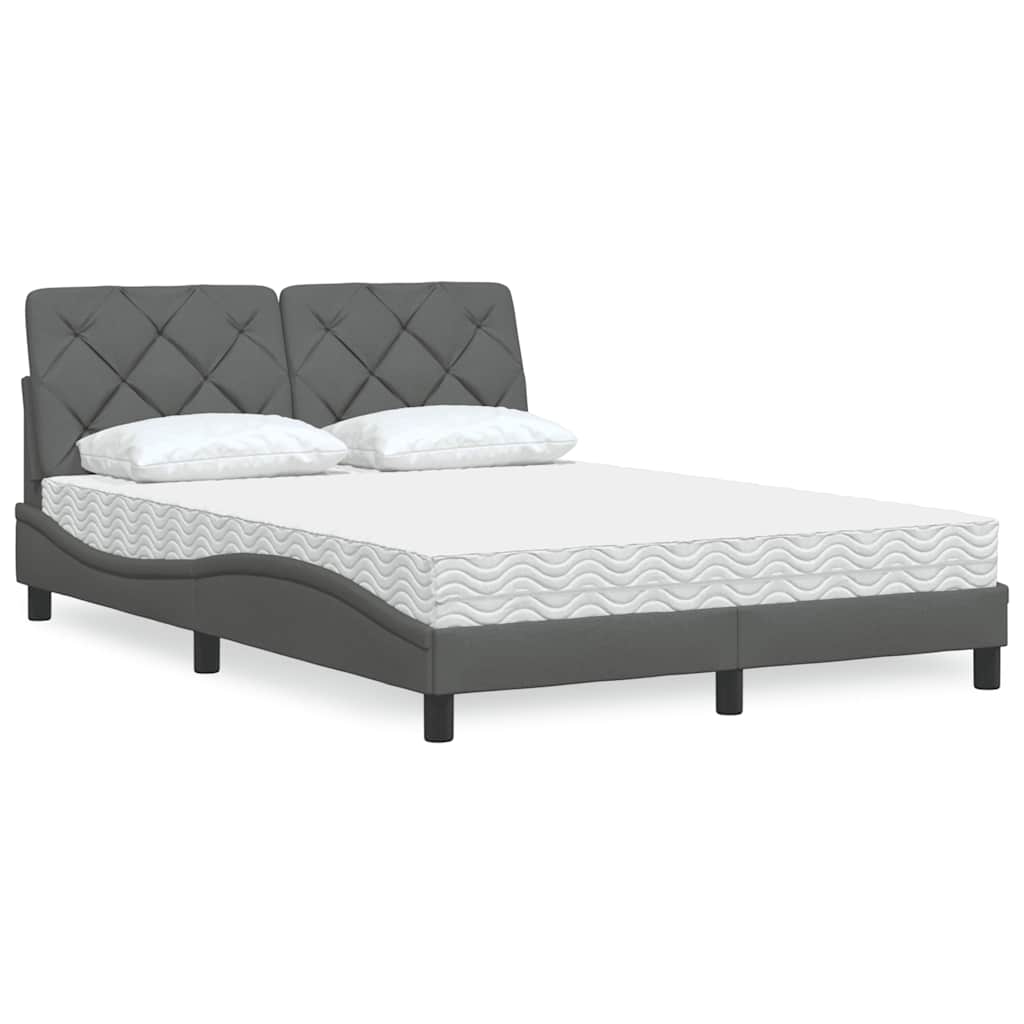 Bed With Mattress Blue Fabric