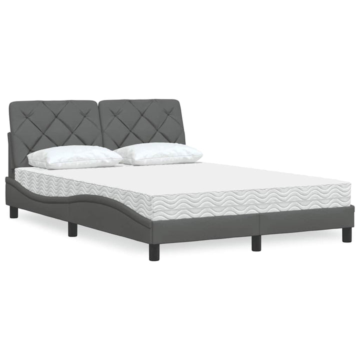 Bed With Mattress Blue Fabric