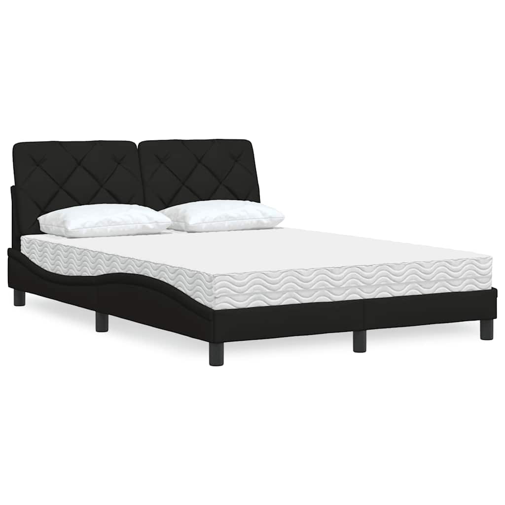 Bed With Mattress Blue Fabric