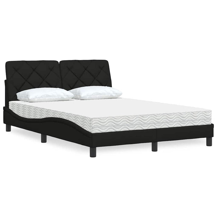Bed With Mattress Blue Fabric