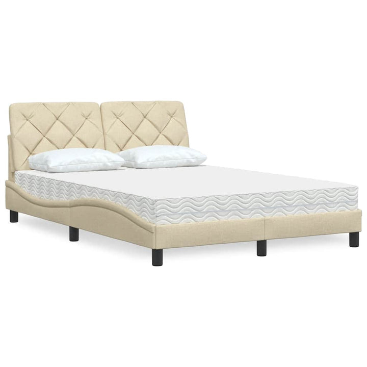Bed With Mattress Blue Fabric