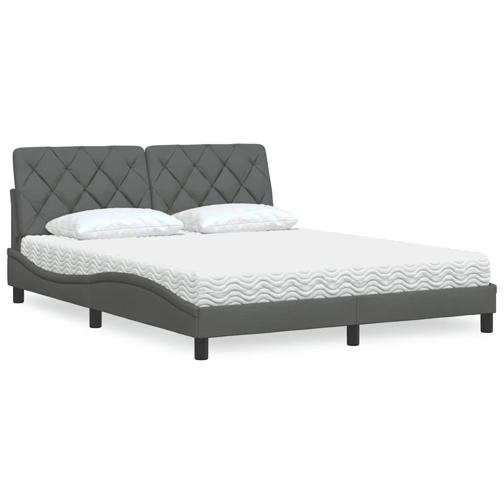 Bed With Mattress Blue Fabric