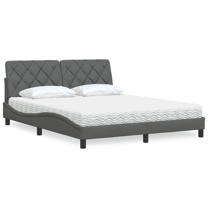 Bed With Mattress Blue Fabric
