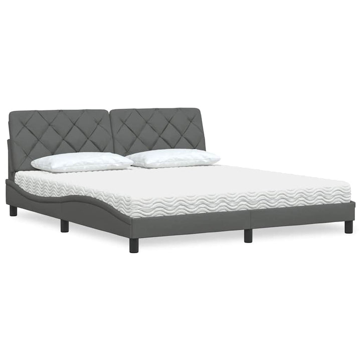 Bed With Mattress Blue Fabric