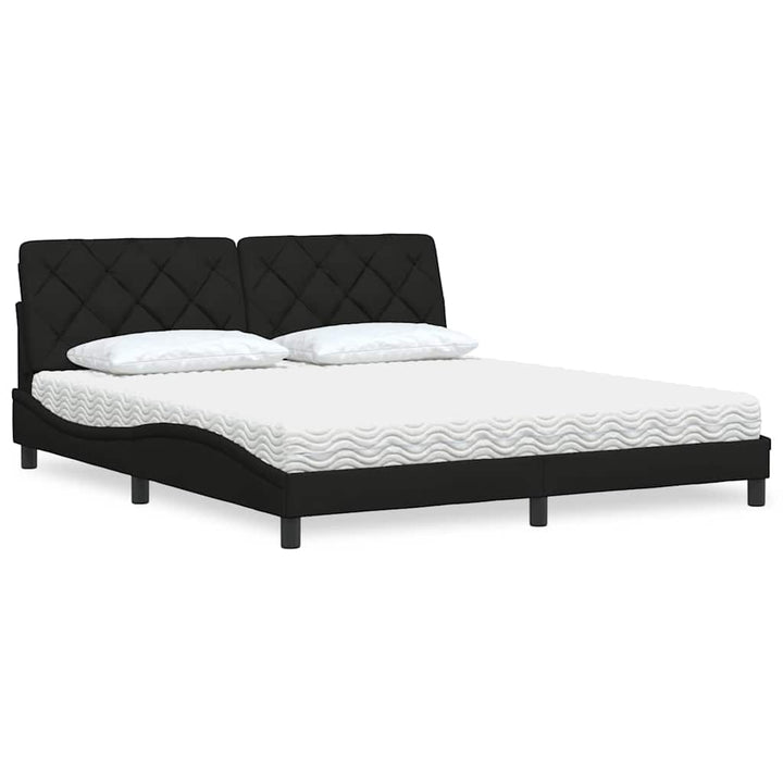 Bed With Mattress Blue Fabric