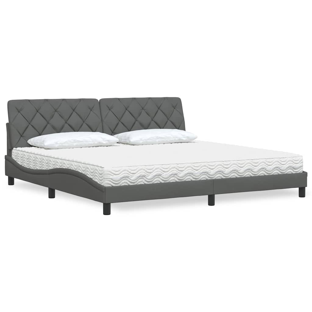 Bed With Mattress Blue Fabric