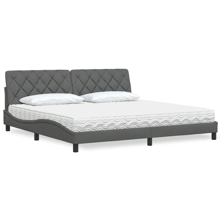 Bed With Mattress Blue Fabric