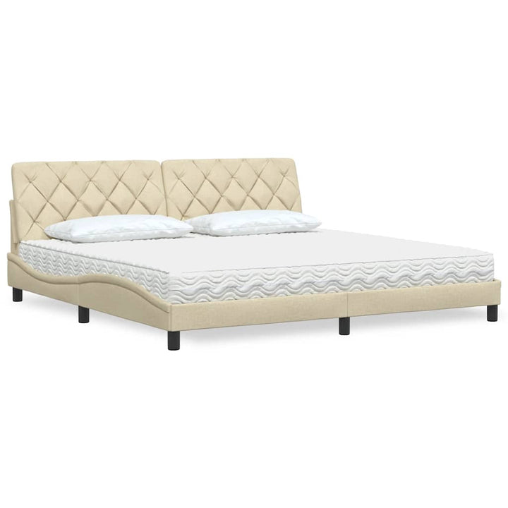 Bed With Mattress Blue Fabric