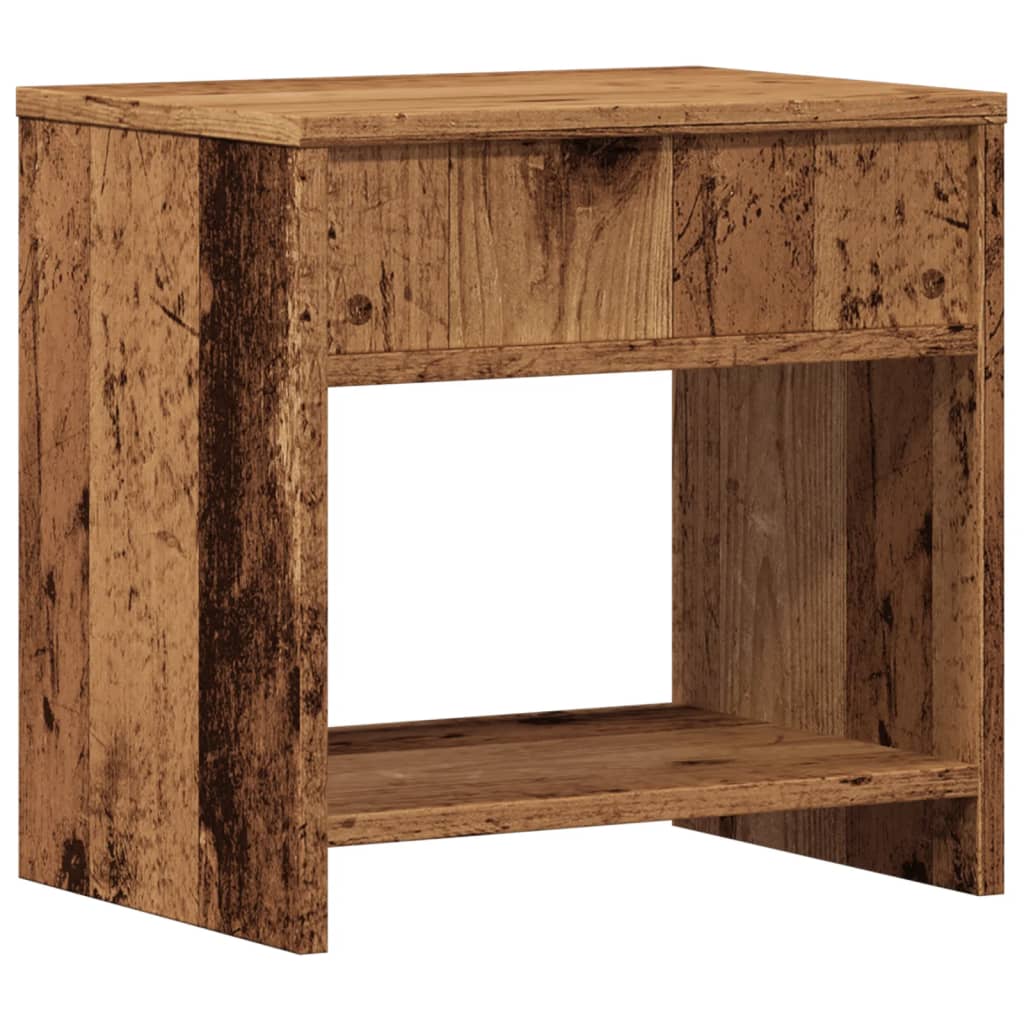 Sängbord Vittrat Trä 40X30X40 Cm Konstruerat Trä