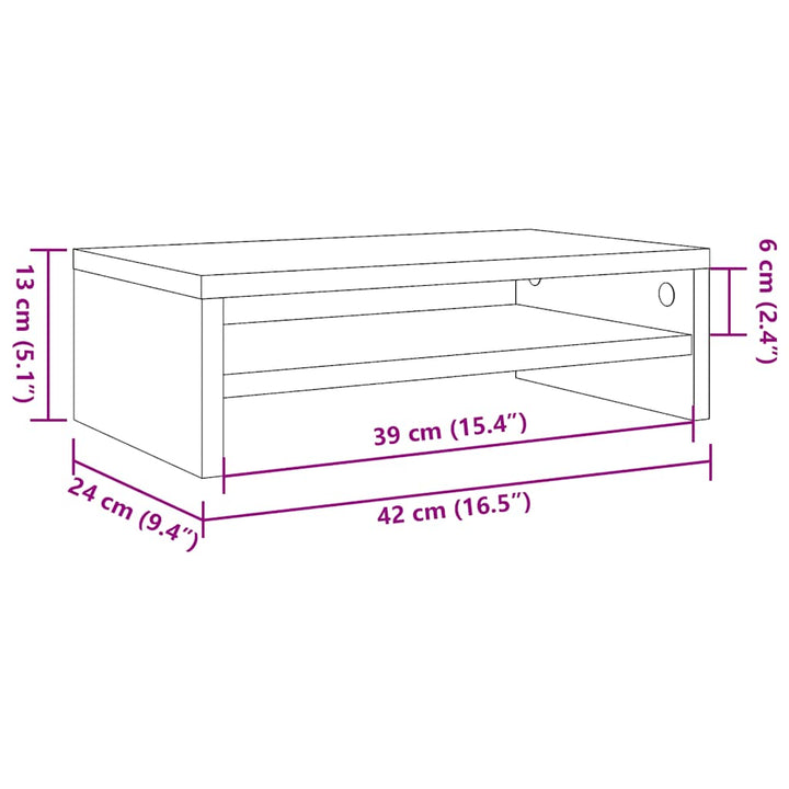 Skärmställ Hantverksmässig Ek 42X24X13 Cm Konstruerat Trä