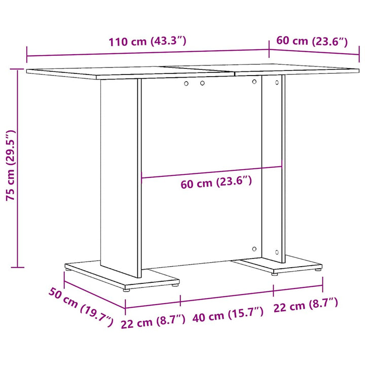 Matbord 110X60X75 Cm Konstruerat Trä