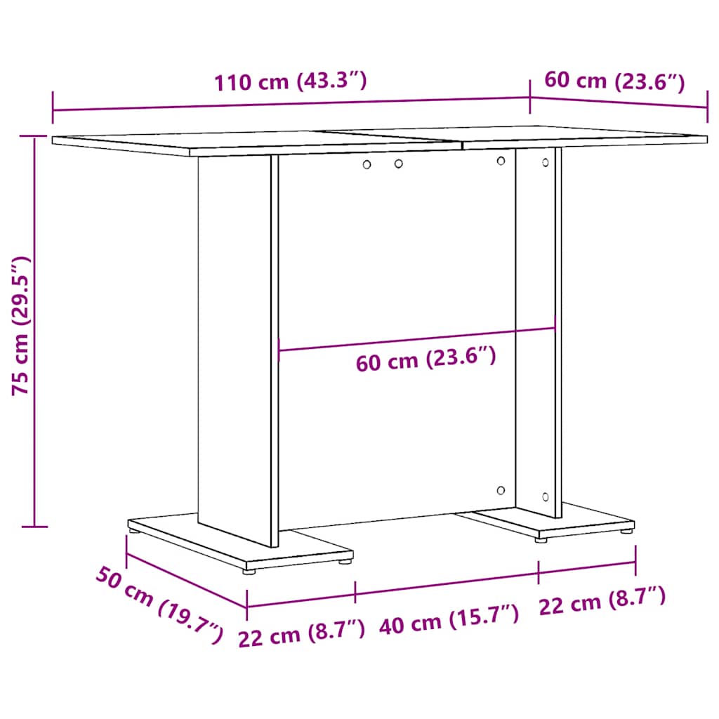 Matbord 110X60X75 Cm Konstruerat Trä