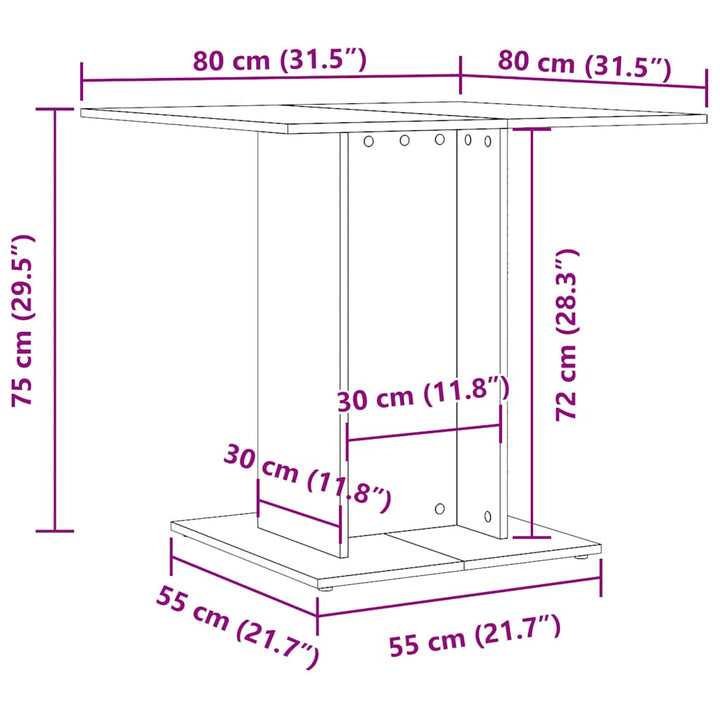 Matbord 80X80X75 Cm Konstruerat Trä